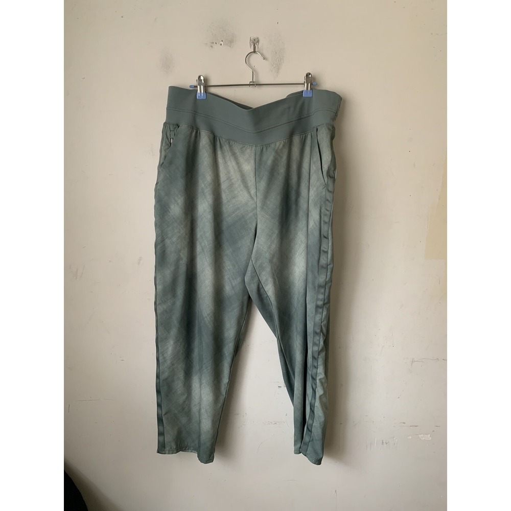 Athleta Womens Pants 18 Green Athleisure Workout Slim Lounge Nolita Tie Dye‎